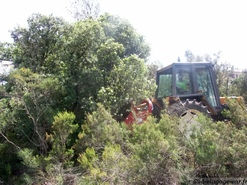 Débroussaillage sur La Garde - Tracteur Sud Elagages